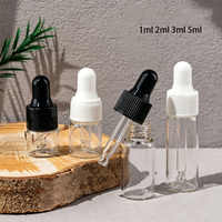 Mini flacons compte-gouttes en verre ambré transparent, vides, pour échantillons d'huiles essentielles et de sérums, en gros, pour petites entreprises de cosmétiques, en stock