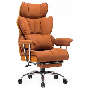 双泡沫垫新罗德奥菲西纳书桌办公椅聚氨酯皮革电脑椅，带可伸缩搁脚板