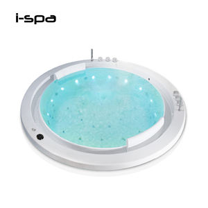 Bañera Redonda de Acrílico I-Spa Verona con Diseño Moderno Integrado, Función de Desbordamiento, Masaje de Aire y Luz de Colores para Uso en Hoteles y Spas - Product Image 1