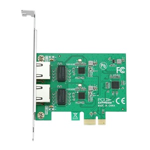 Scheda di rete Gigabit PCI-E a doppia porta 1G Realtek RTL8111F per desktop e server, Ethernet cablata, Nera, Gruppo ROS - Product Image 1