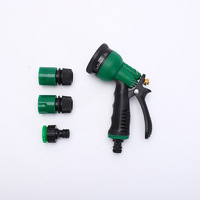 Pistolet d'arrosage de jardin 1/2" avec 8 fonctions, kit de 4 buses en plastique, pulvérisateur d'irrigation de pelouse 8-15m