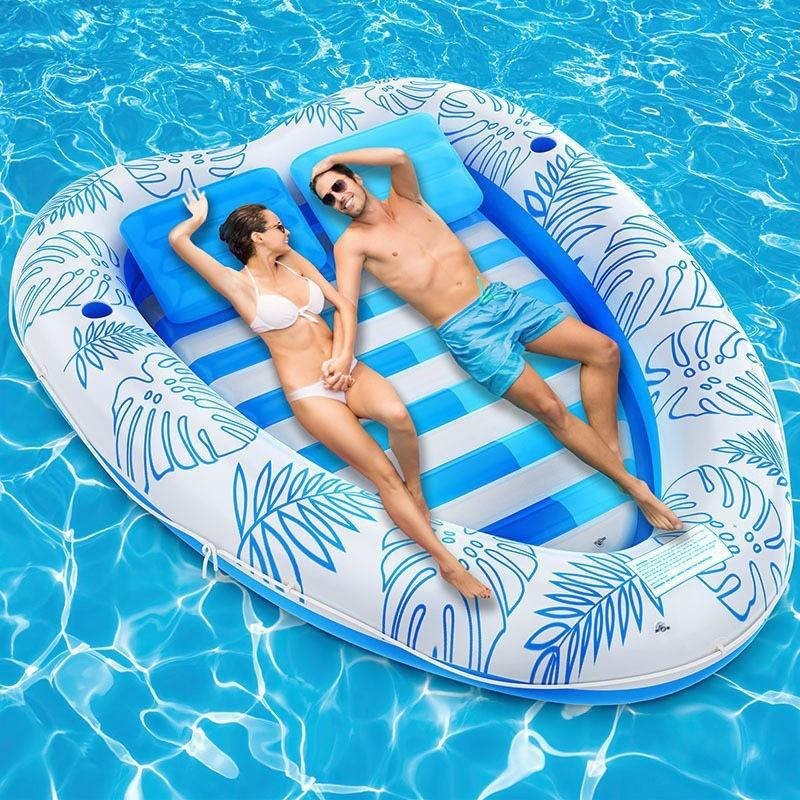 Float Lounger Float, Luxury Fabric Large Pool Float Inflatable