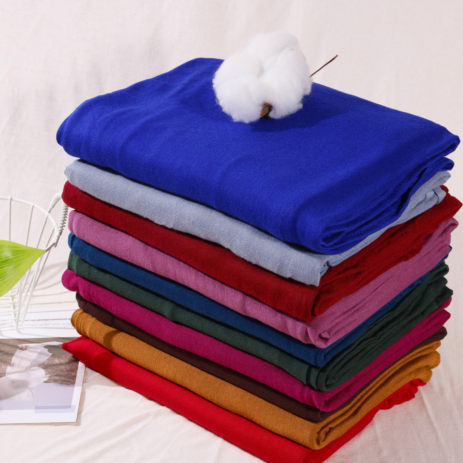 High Quality Cotton Ladies Cotton Jersey Hijabs Long Modal Scarf High Quality Scarves Turban for Muslim Women 170*60cm