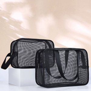 Bon marché Vente en gros stock Rangement portable en maille <span class=keywords><strong>Trousse</strong></span> <span class=keywords><strong>de</strong></span> <span class=keywords><strong>toilette</strong></span> pour hommes noire - Product Image 1