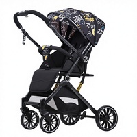Vente en gros d'usine, poussette bébé de luxe en coton de haute qualité, légère, pliable, réversible, en acier inoxydable