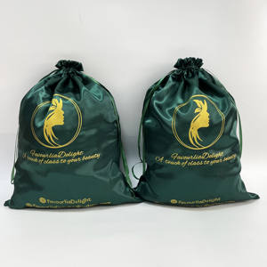 Sacs à cordon en satin de soie de luxe personnalisés avec logo, vente en gros, pochettes anti-poussière, sacs pour perruques couleur personnalisée pour petits bijoux et cadeaux - Product Image 3