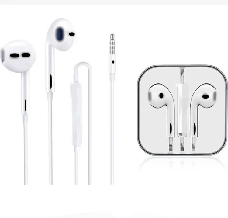 Venta al por mayor 3,5mm auricular en la oreja auriculares con micrófono auriculares con cable auriculares graves profundos y auriculares para iPhone