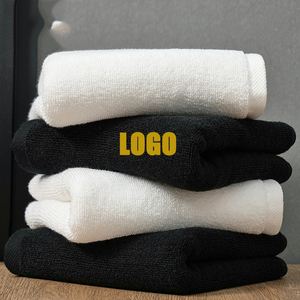 Serviettes en coton noir épaissies en gros, logo brodé personnalisé, résistantes à l'eau de Javel, séchage rapide pour coiffeurs, spas, barbiers, gymnases - Product Image 6