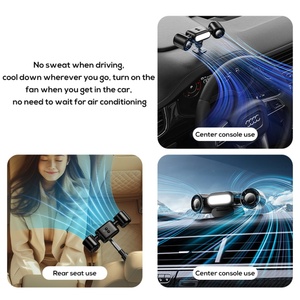 MEMO G12 Multi-Angle Rotatable Car Cooling Fan Dual Head Vehicle Electric Auto Cooler Car Fan with 4000mAh <b>Battery</b> - Product Image 3