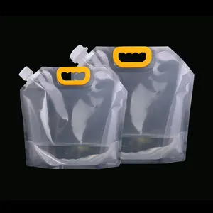 廉价定制可折叠户外运动双酚a免费塑料透明1L 2L 3L 5L 10L可折叠水袋，带来样定做标志