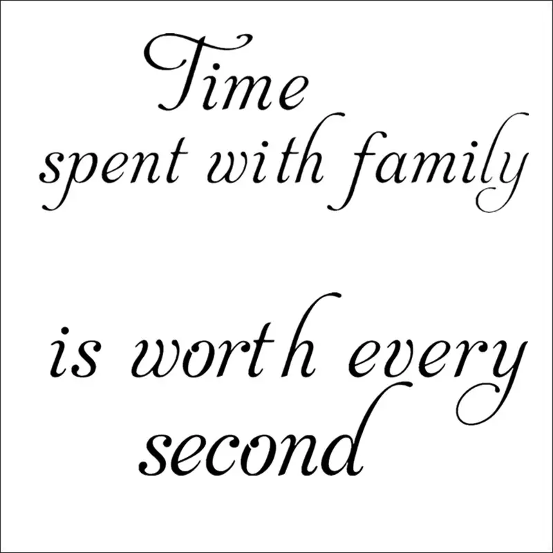 Time Spent with Family is Worth Every Second Quote Wall Decals Art Removable Stickers Family DIY Wall Decals Room Decoration