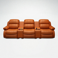 Fauteuil inclinable électrique ergonomique 4+3+2 places pour cinéma, avec doubles consoles et porte-gobelets, canapé inclinable intelligent de haute qualité