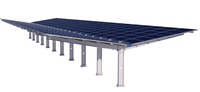 Système de support de panneaux solaires pour carport, structure de support en T double face pour panneaux solaires, conception étanche, usine OEM