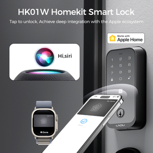LNDU HK01W <span class=keywords><strong>Apple</strong></span> HomeKit NFC ระบบล็อคประตูดิจิตอลอัจฉริยะ Wifi พร้อมระบบ IC Card รหัสผ่าน ลายนิ้วมือ ไบโอเม<span class=keywords><strong>ต</strong></span>ริกซ์ สำหรับประตูหลัก - Product Image 2