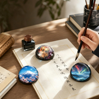 Posavasos de cristal de forma irregular, estilo chino, para oficina, restauradores de papelería, prensa de papel para caligrafía, regalo de negocios, para mesa