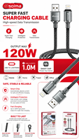 Câble de charge rapide USB certifié personnalisé 1M 2.1A pour iPhone 6 7 8 X XS XR 11 12 13 14 Téléphone portable Cuivre pur