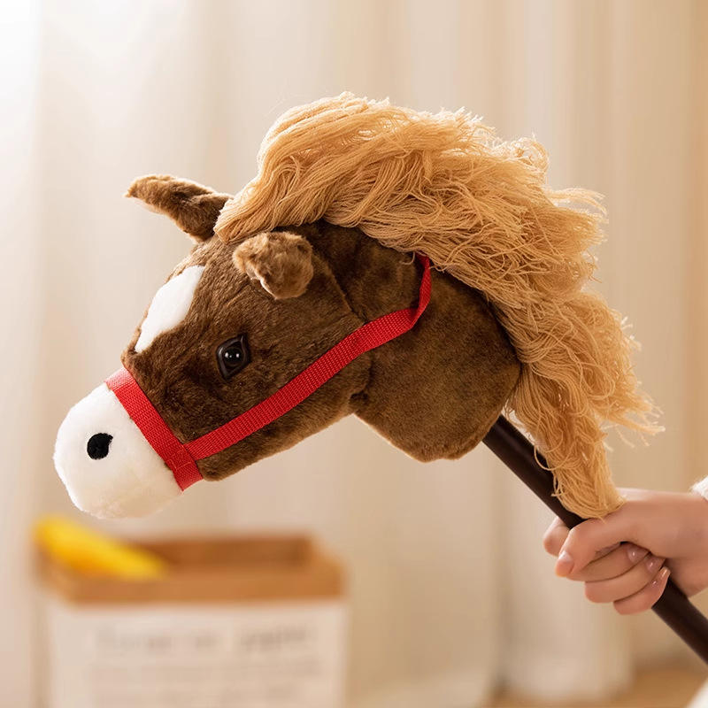 80cm - dark brown horse head stick