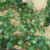 Spécimen minéral de grenat démantoïde naturel personnalisé pierre de cristal brut vert pour la décoration de la maison