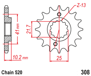 Pignon avant 520 pour moto Yamaha XT660R XTZ660 XT660 Suzuki GSXR1100 Honda NX650 XT660 <span class=keywords><strong>GSX</strong></span> R1100 - Product Image 6