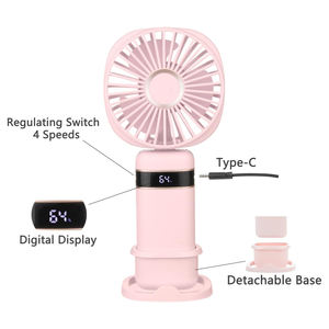 Ventilateur de refroidissement d'air miniature 1200 mAh, best-seller, ventilateur manuel d'été, 5 niveaux de vitesse, ventilateur portable rechargeable à main - Product Image 4