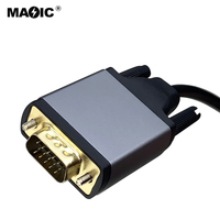 Magelei 2023 OEM Personnalisé Nouveau Câble HDMI vers VGA Câble Audio Vidéo HDMI 1080P Câble VGA mâle vers HDMI mâle avec coque métallique