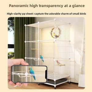 Jaula espaciosa plegable portátil para pájaros, loros y <span class=keywords><strong>canarios</strong></span>, <span class=keywords><strong>de</strong></span> alambre <span class=keywords><strong>de</strong></span> hierro, para cría en casa, con puerta. - Product Image 2