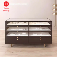 Vitrines à LED intégrées, nouveau design, noir, mobilier de présentation pour bijouterie, utilisé pour la présentation de bijoux