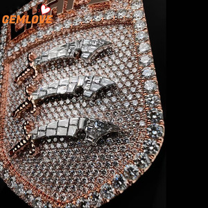 Pendentif Diamant Personnalisé en Forme de Bouclier, Accessoires de Luxe pour Pendentifs, Ensemble d'Accessoires pour Pendentifs Chaîne Cubaine Hip Hop - Product Image 6