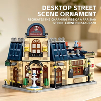 Jie Star X68001 MOC Restaurant Créatif à Assembler, Architecture Urbaine, Modèle de Difficulté Élevée, Décoration, Ensembles de Blocs de Construction