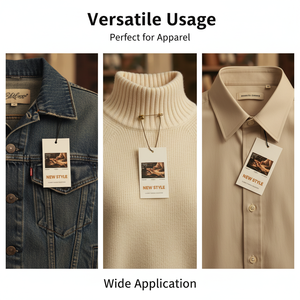 Etiquetas colgantes personalizadas con estampado en lámina dorada, etiquetas colgantes para ropa, etiquetas colgantes de papel texturizado blanco, botones de repuesto de lujo - Product Image 5