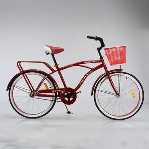 Высококачественный женский пляжный Круизный велосипед с полной подвеской из углеродистой стали с одной скоростью с OEM подстаканник тормоз и дисковый тормоз