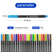 Marqueur textile de haute qualité à 10-24 couleurs pour le marquage et la conception artistique DIY sur vêtements, pour projets de couture et de vêtements personnalisés