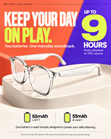 Lunettes audio à oreille ouverte, lunettes audio intelligentes avec micro, réduction de bruit ENC, lunettes audio intelligentes Bluetooth