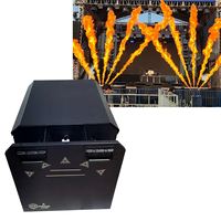 Machine à flamme électrique à 5 têtes, effet feu coloré, 10 mètres, formule étanche, réservoir de carburant 34L, en aluminium, pour scène extérieure de grande envergure