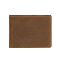 Dompet Lipat Kulit Asli Full Grain Terbaru, Tahan Lama, untuk Pria, dengan Banyak Slot Kartu dan Kantong Uang