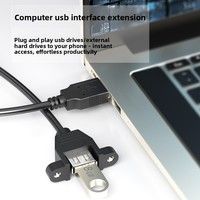 Câble d'extension USB 2.0 de 20 m avec trous de fixation pour clé USB, panneau de châssis, câble de données mâle-femelle en cuivre sans oxygène pour ordinateur