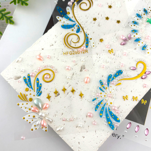 <span class=keywords><strong>Strass</strong></span> autocollants en forme de visage de cygne, paillettes imperméables pour festival de musique, rave, <span class=keywords><strong>maquillage</strong></span> de scène - Product Image 4
