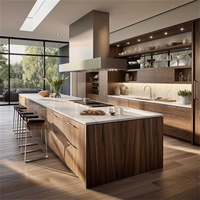 Cbmmart Nouveaux designs solution de construction à guichet unique intérieur Robinet de rangement pour cuisine Éviers Armoires de cuisine en bois massif Moderne 1 Set