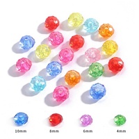 Bracelet en perles acryliques facettées plates rondelles colorées en gros, 4mm-12mm, avec emballage personnalisé pour la fabrication de bijoux