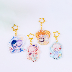 Plastic Key Chains Wholesale Custom logo clear Acrylic Keychain Transparent Anime Keyring Cartoon Keychains