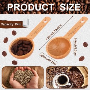 Ensemble de cuillères à mesurer en bois pour la cuisine, cuillères à mesurer en bois écologiques - Product Image 2