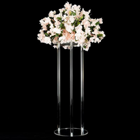 Combinaison de supports à fleurs personnalisés Porte-fleurs en acrylique pour décorations de table de restaurant occidental à l'atmosphère élégante