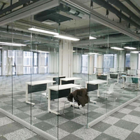High Performance Office Waiting Room Aluminum Frameless Glass Partition Systems Profiles Movable Partition Wall