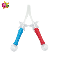 Nouveau produit 2025 jouets les plus populaires baguette à fibres optiques étoiles lumineuses avec jouet en forme de plastique bleu rouge jouets à led