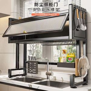 Égouttoir à vaisselle polyvalent en acier au carbone pour évier de cuisine, boîte de <span class=keywords><strong>rangement</strong></span> pour vaisselle, bols et <span class=keywords><strong>assiettes</strong></span>, organisateur de salle de bain - Product Image 5