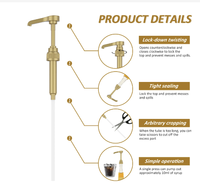 12 pièces pompes à sirop en plastique distributeur de pompe à sirop de café Premium or bouteille en verre saveur sirop pompe Kit Durable pompe à caramel