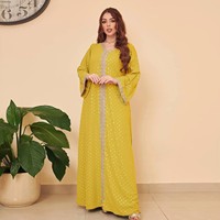 Robes de soirée musulmanes en gros avec broderie perlée luxueuse, Halabia Dubaï Abaya Maxi Vêtements pour femmes