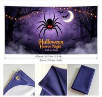 Bannière de porte de garage en tissu polyester pour Halloween effrayant, 180x400 cm, pour décorations intérieures/extérieures de fête fantôme