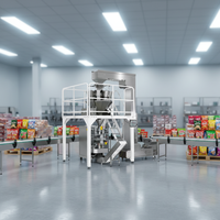 Machine d'emballage verticale automatique multifonctionnelle avec peseuse 10/14 têtes pour sachets, produits soufflés, aliments sous azote, noix, chips, riz