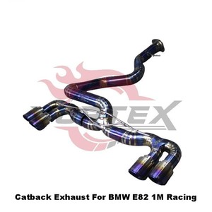 Vortex Bolt On Titanium Exhaust System For BMW E82 1M Factory Wholesale Performance Racing Valved Catback <b>Kit</b> Blue Burnt Tips - Product Image 3